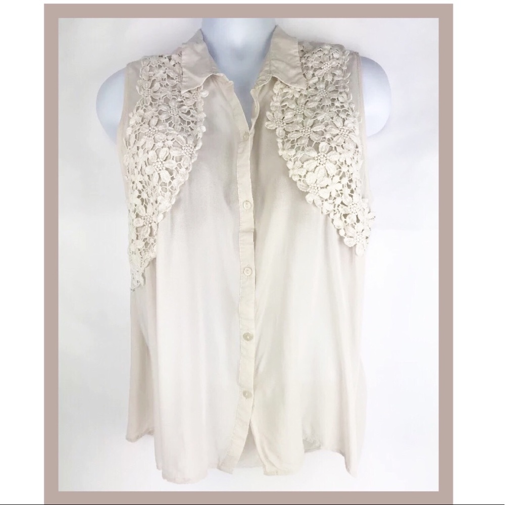 Cato Sleeveless Blouse Embroidered Flower Detail